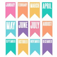 Months of the Year Planner Banner Flags