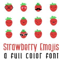 Strawberry Emojis Full Color Font