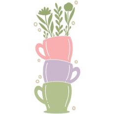Floral Stack of Teacups