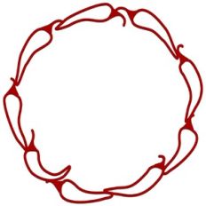 Chili Pepper Wreath Circle Frame