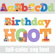 Birthday Hoot Color Font