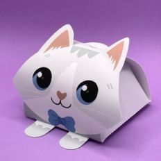 Gift box - grey cat with bow
