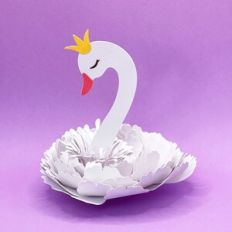 3D flower-swan