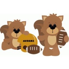 football squirrels with helmet and ball
