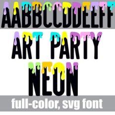Art Party Neon Color Font