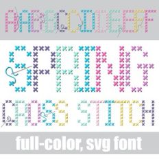 Spring Cross Stitch Color Font