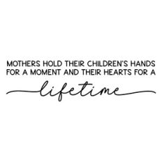 mothers hold their children's hands for a moment