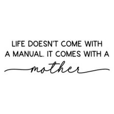 life doesn't come with a manual it comes with a mother