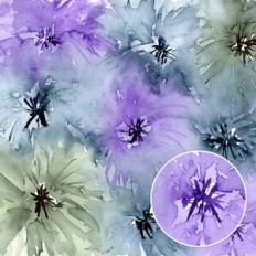 Purple Blue Green Dreamy Watercolor Flowers Background Pattern
