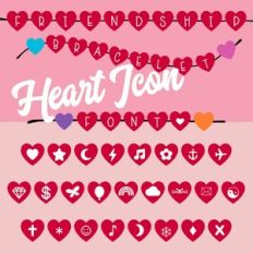 Friendship Bracelet Era Heart Icons Font