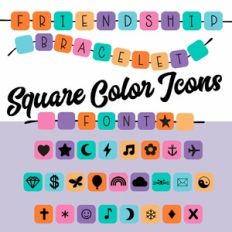 Friendship Bracelet Era Color Square Icons Font
