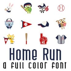 Home Run Critters Full Color Font
