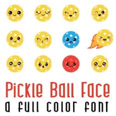 Pickle Ball Face Full Color Font