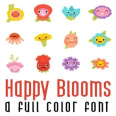 Happy Blooms Full Color Font