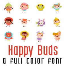 Happy Buds Full Color Font
