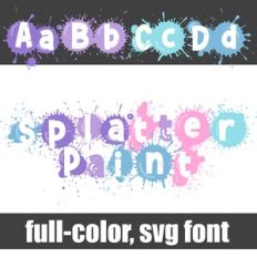 Splatter Unicorn Paint Color Font