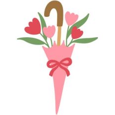 Floral Umbrella with Bow