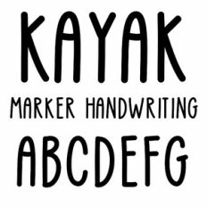Kayak marker handwriting font