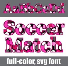 Soccer Match Pink Color Font