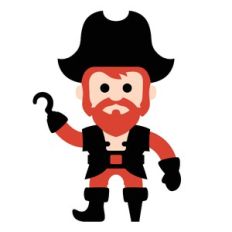 Cute Cartoon Pirate Character