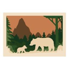 Mama Bear Wall Art - 3D Layered Forest Scene
