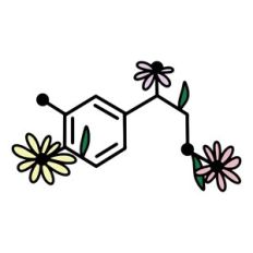 Adrenaline Molecular Structure with Flowers