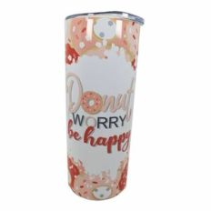 Tumbler Wraps Skinny 20oz - Donut Worry Be Happy 2
