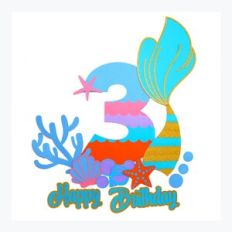 Mermaid 3rd Birthday Party Decoration