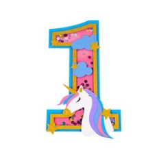 Unicorn 1st Birthday Party Shaker Cake Topper