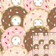Digital Pattern Paper - Pink Brown Cream Donuts
