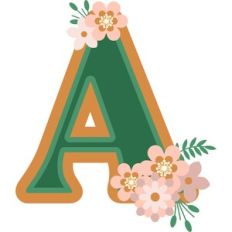 Floral Monogram Letter A