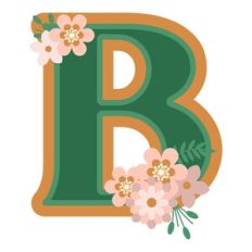 Floral Monogram Letter B