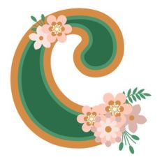 Floral Monogram Letter c