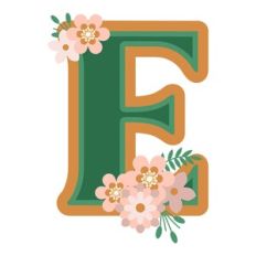 Floral Monogram Letter e
