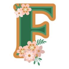 Floral Monogram Letter f