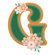 Floral Monogram Letter g