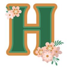 Floral Monogram Letter h