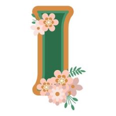 Floral Monogram Letter i
