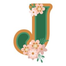 Floral Monogram Letter j
