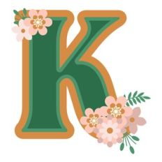 Floral Monogram Letter k