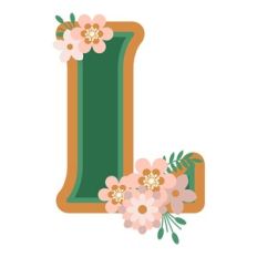 Floral Monogram Letter l