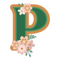 Floral Monogram Letter p