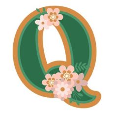 Floral Monogram Letter q