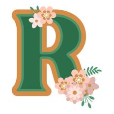 Floral Monogram Letter r