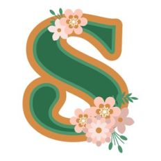 Floral Monogram Letter s