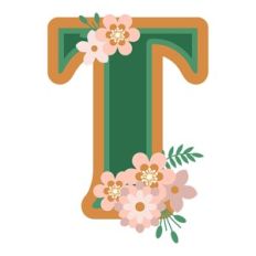 Floral Monogram Letter t