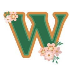 Floral Monogram Letter w
