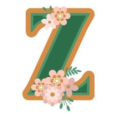 Floral Monogram Letter z