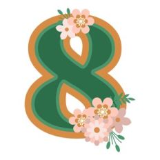 Floral Monogram Number 8