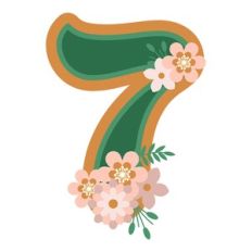Floral Monogram Number 7